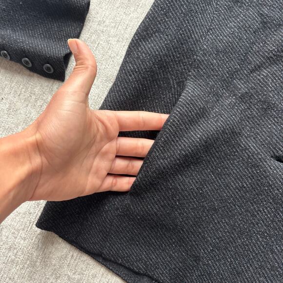 Eileen Fisher Black Wool Button Down Cardigan - Picture 4 of 5